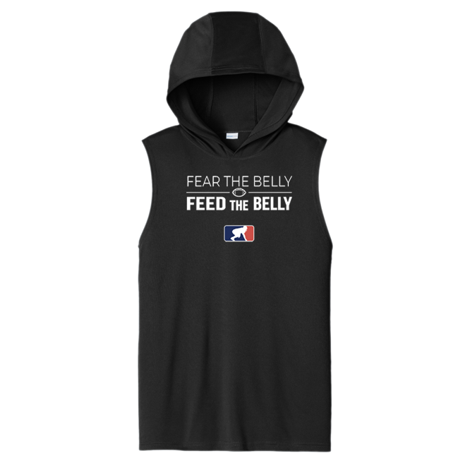 FEAR THE BELLY FEED THE BELLY - Hooded Muscle Tee