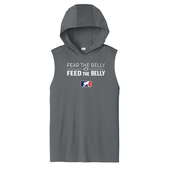 FEAR THE BELLY FEED THE BELLY - Hooded Muscle Tee