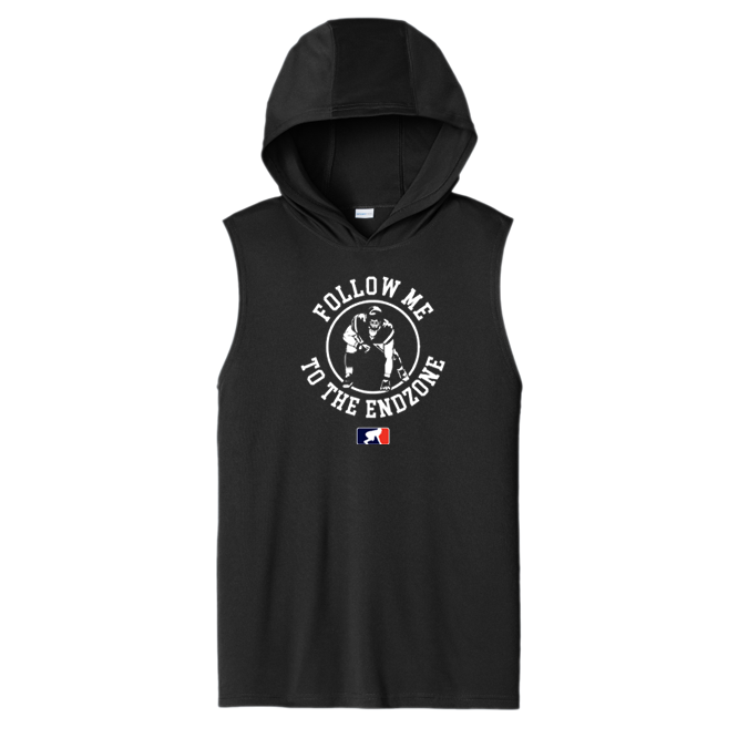 FOLLOW ME TO THE END ZONE - Hooded Muscle Tee