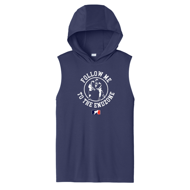FOLLOW ME TO THE END ZONE - Hooded Muscle Tee