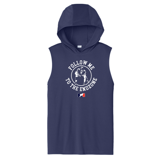 FOLLOW ME TO THE END ZONE - Hooded Muscle Tee