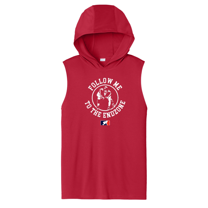 FOLLOW ME TO THE END ZONE - Hooded Muscle Tee