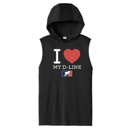 I <3 MY D-LINE - Hooded Muscle Tee