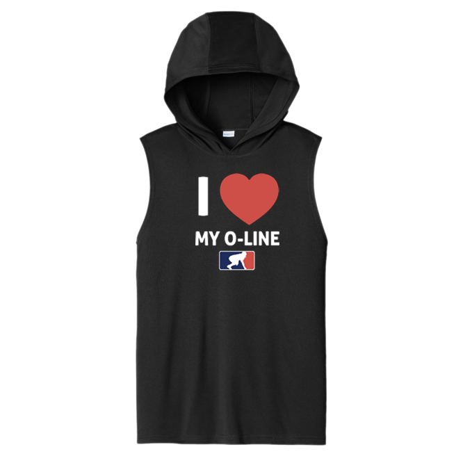 I <3 MY O-LINE - Hooded Muscle Tee