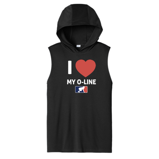 I <3 MY O-LINE - Hooded Muscle Tee