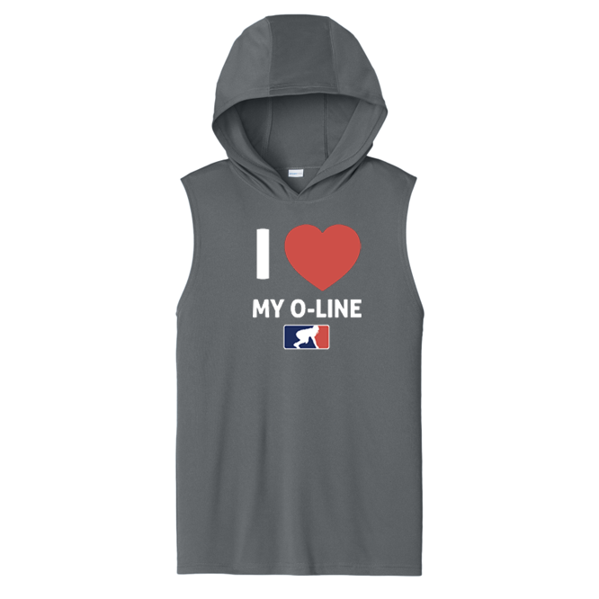 I <3 MY O-LINE - Hooded Muscle Tee