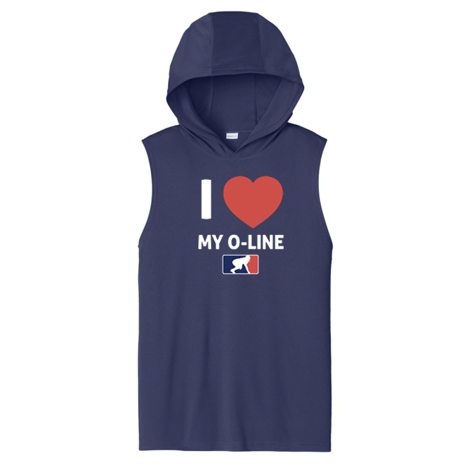 I <3 MY O-LINE - Hooded Muscle Tee