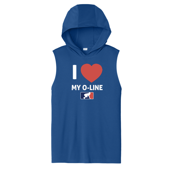 I <3 MY O-LINE - Hooded Muscle Tee