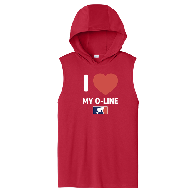 I <3 MY O-LINE - Hooded Muscle Tee