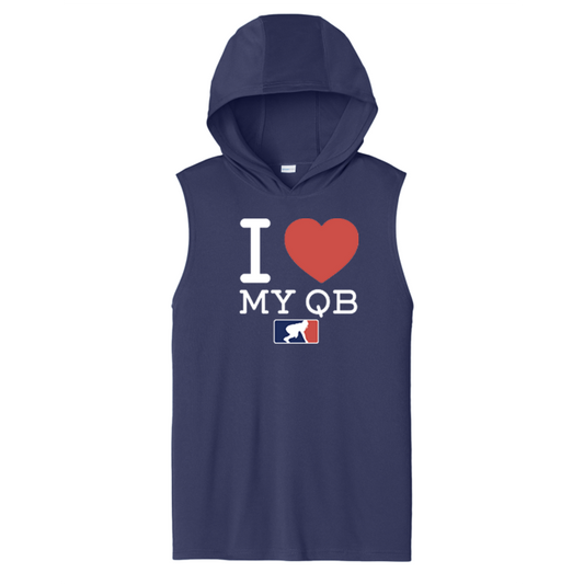 I <3 MY QB - Hooded Muscle Tee
