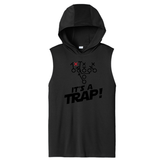 ITS A TRAP! (Black) - Hooded Muscle Tee