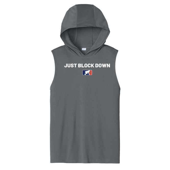 JUST BLOCK DOWN - Hooded Muscle Tee