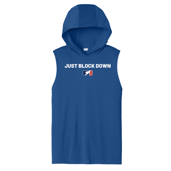 JUST BLOCK DOWN - Hooded Muscle Tee