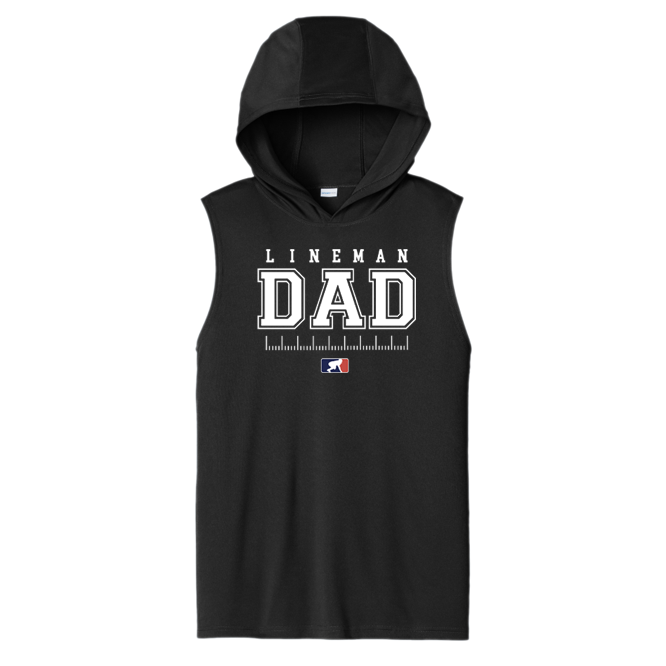 LINEMAN DAD - Hooded Muscle Tee
