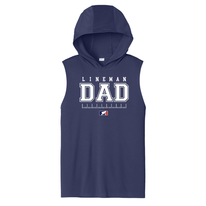 LINEMAN DAD - Hooded Muscle Tee
