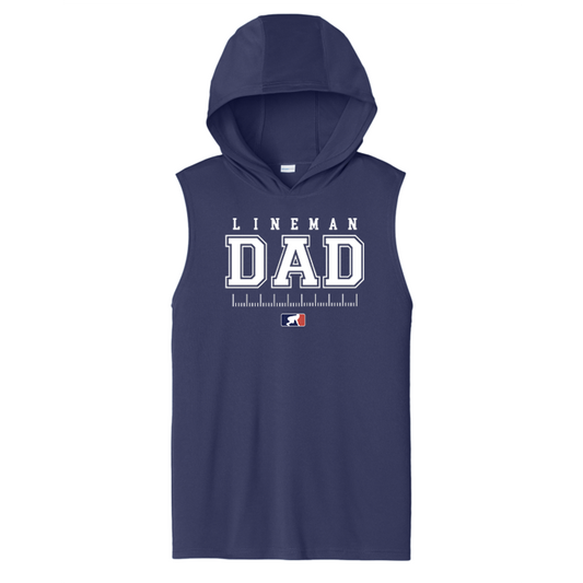LINEMAN DAD - Hooded Muscle Tee