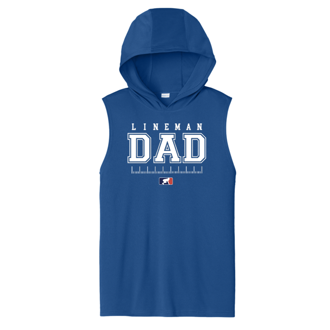 LINEMAN DAD - Hooded Muscle Tee