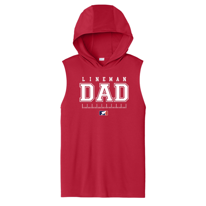 LINEMAN DAD - Hooded Muscle Tee