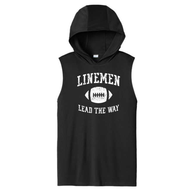 LINEMEN LEAD THE WAY - Hooded Muscle Tee