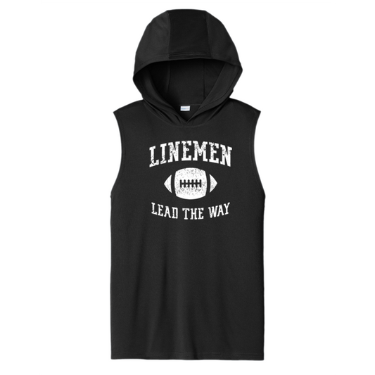 LINEMEN LEAD THE WAY - Hooded Muscle Tee