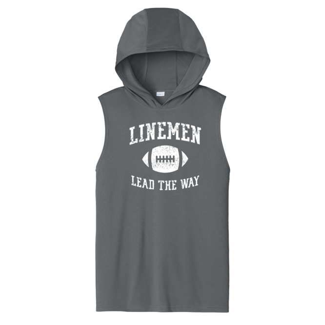 LINEMEN LEAD THE WAY - Hooded Muscle Tee