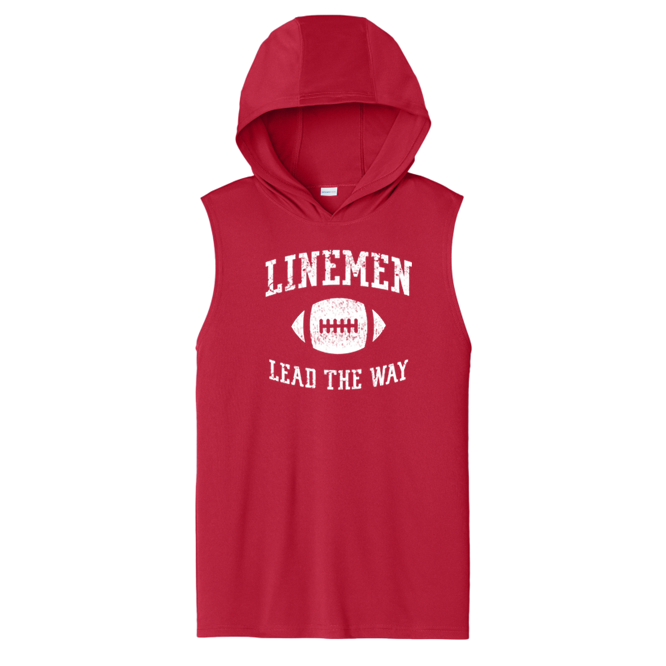 LINEMEN LEAD THE WAY - Hooded Muscle Tee