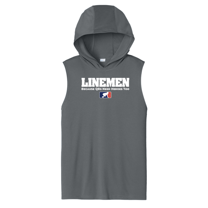 LINEMEN: QB HEROES - Hooded Muscle Tee