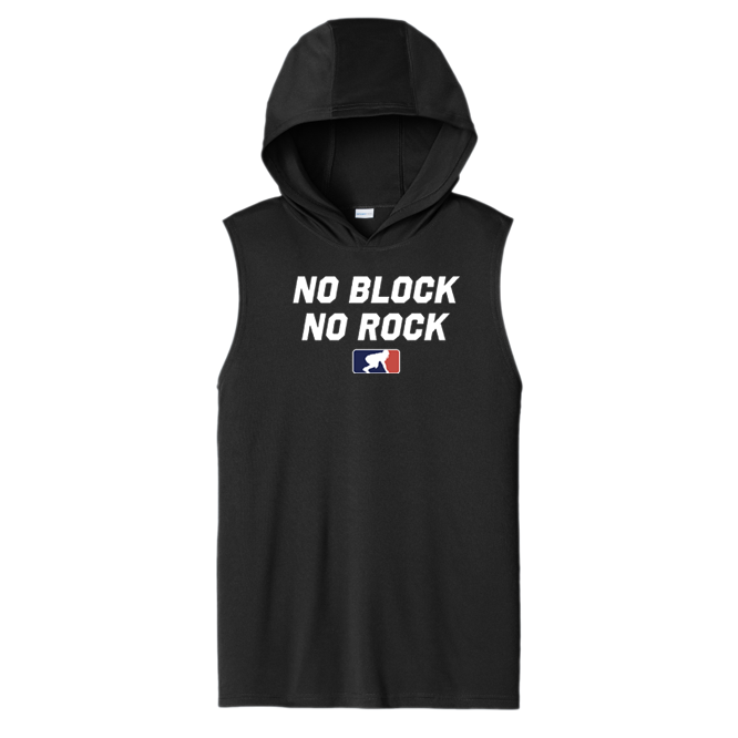 NO BLOCK NO ROCK - Hooded Muscle Tee