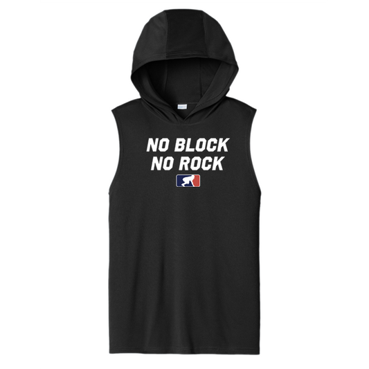 NO BLOCK NO ROCK - Hooded Muscle Tee