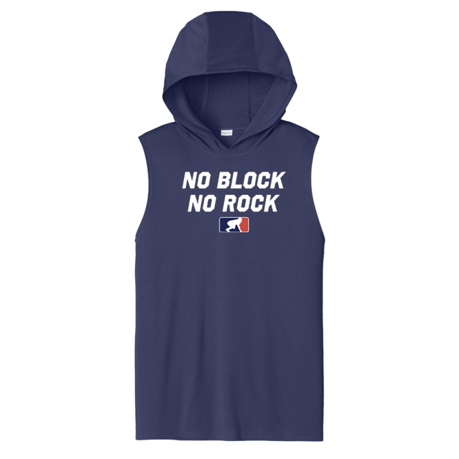 NO BLOCK NO ROCK - Hooded Muscle Tee