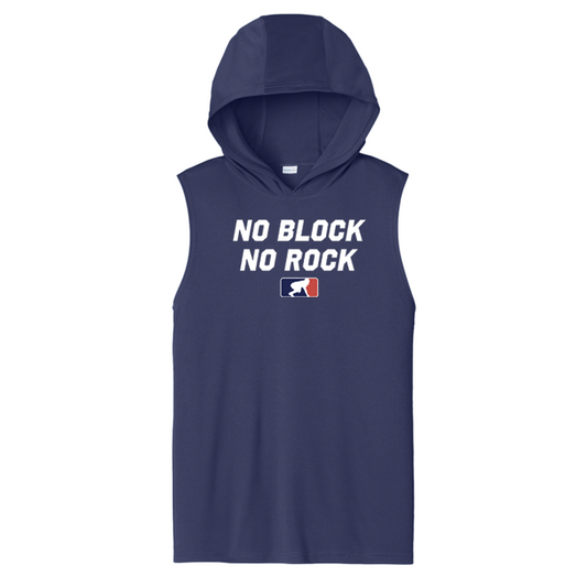 NO BLOCK NO ROCK - Hooded Muscle Tee