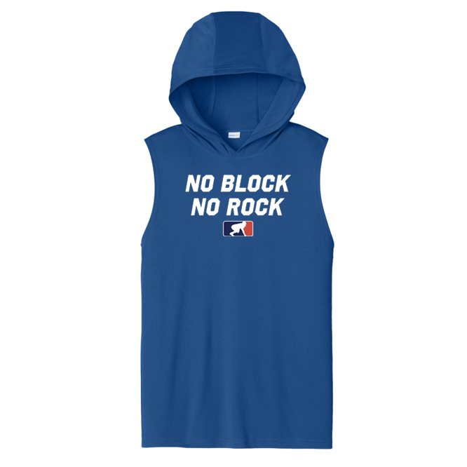 NO BLOCK NO ROCK - Hooded Muscle Tee