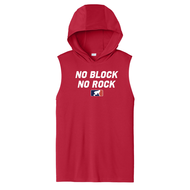 NO BLOCK NO ROCK - Hooded Muscle Tee