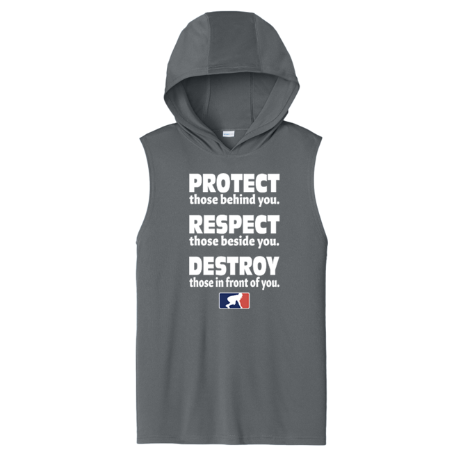 PROTECT RESPECT DESTROY - Hooded Muscle Tee