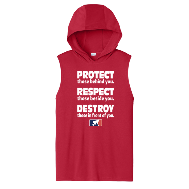 PROTECT RESPECT DESTROY - Hooded Muscle Tee