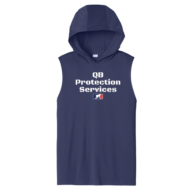 QB PROTECTION SERVICES - Hooded Muscle Tee