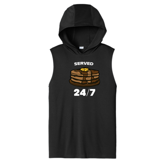 SERVED 24/7 - Hooded Muscle Tee