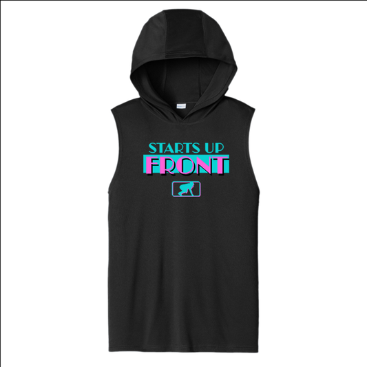 STARTS UP FRONT (Vice) - Trench Vice Hooded Muscle T-Shirt