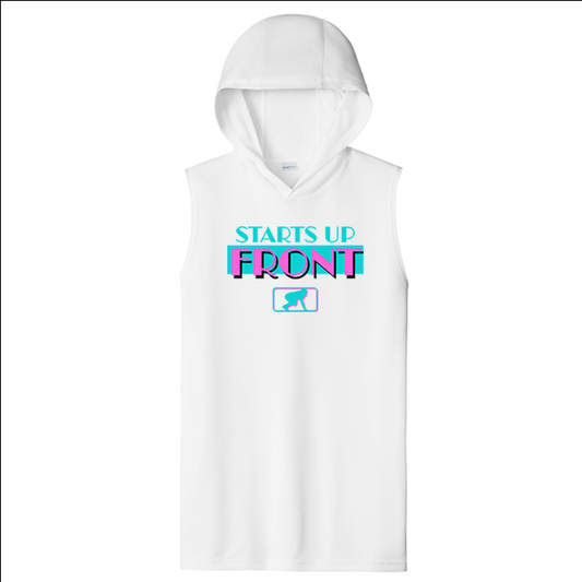 STARTS UP FRONT (Vice) - Trench Vice Hooded Muscle T-Shirt