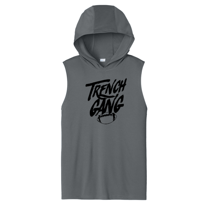 TRENCH GANG (Black) - Hooded Muscle Tee