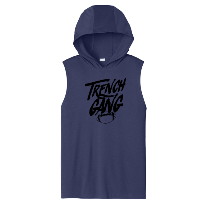 TRENCH GANG (Black) - Hooded Muscle Tee