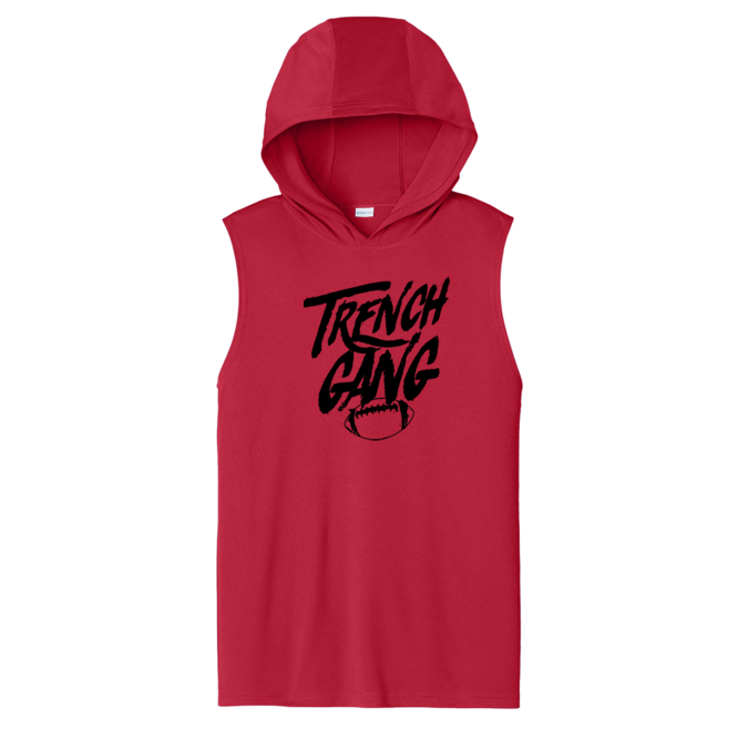 TRENCH GANG (Black) - Hooded Muscle Tee