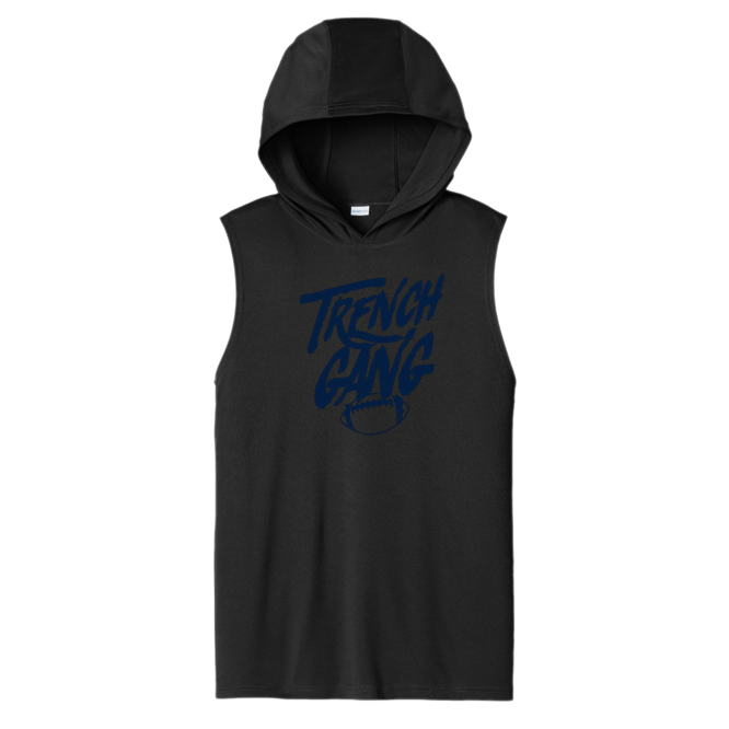 TRENCH GANG (Navy) - Hooded Muscle Tee