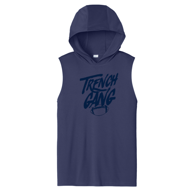 TRENCH GANG (Navy) - Hooded Muscle Tee