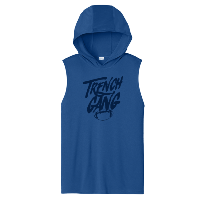 TRENCH GANG (Navy) - Hooded Muscle Tee