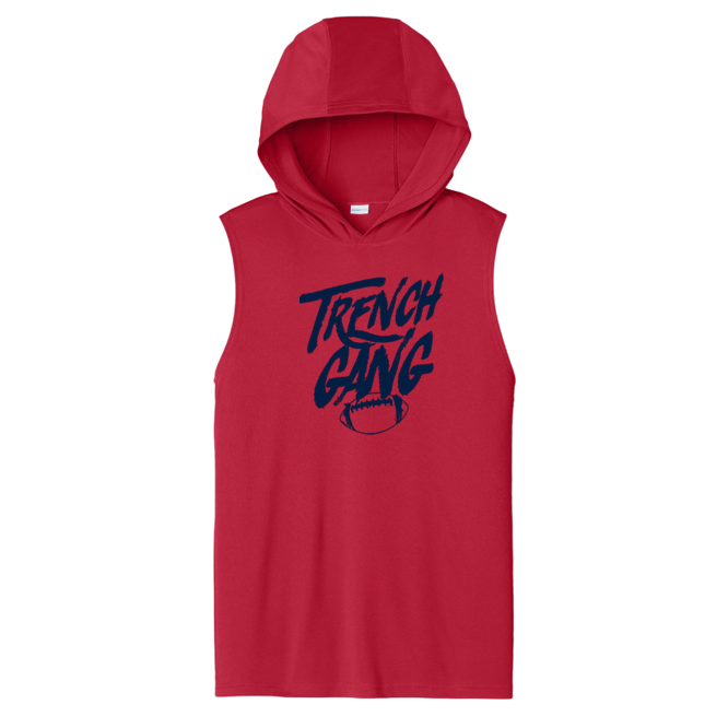 TRENCH GANG (Navy) - Hooded Muscle Tee