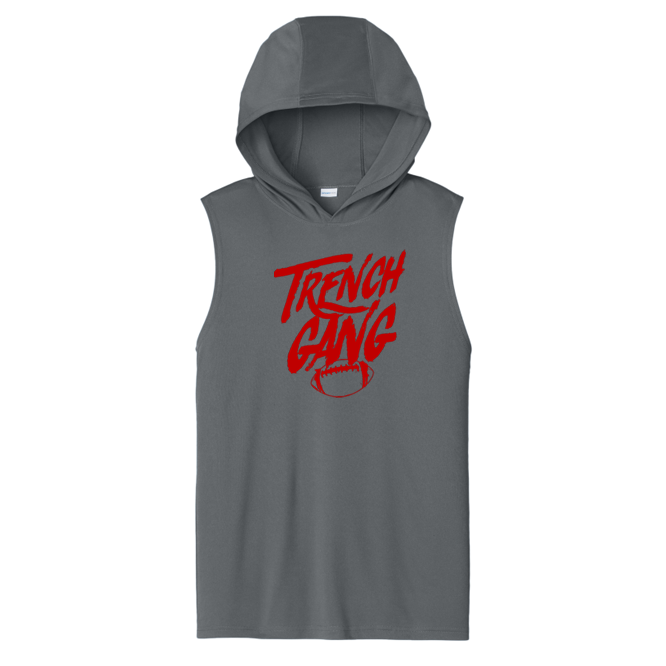 TRENCH GANG (Red) - Hooded Muscle Tee