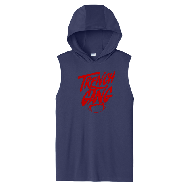 TRENCH GANG (Red) - Hooded Muscle Tee