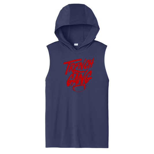 TRENCH GANG (Red) - Hooded Muscle Tee