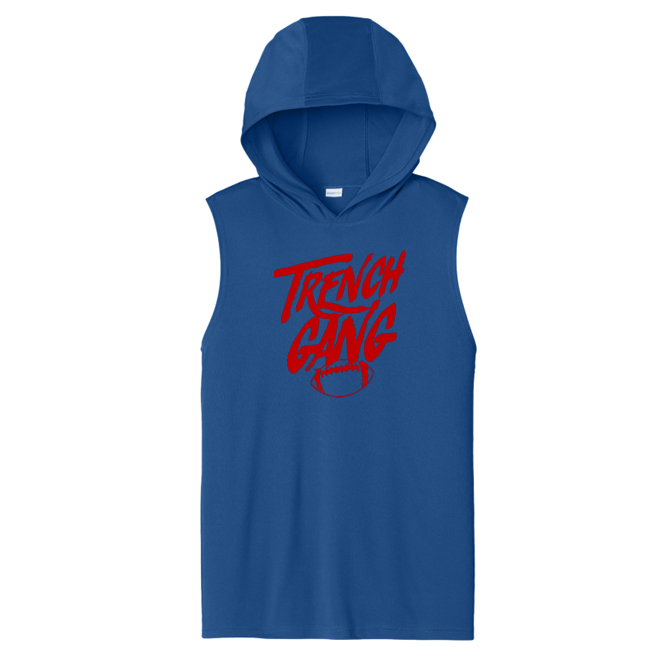 TRENCH GANG (Red) - Hooded Muscle Tee
